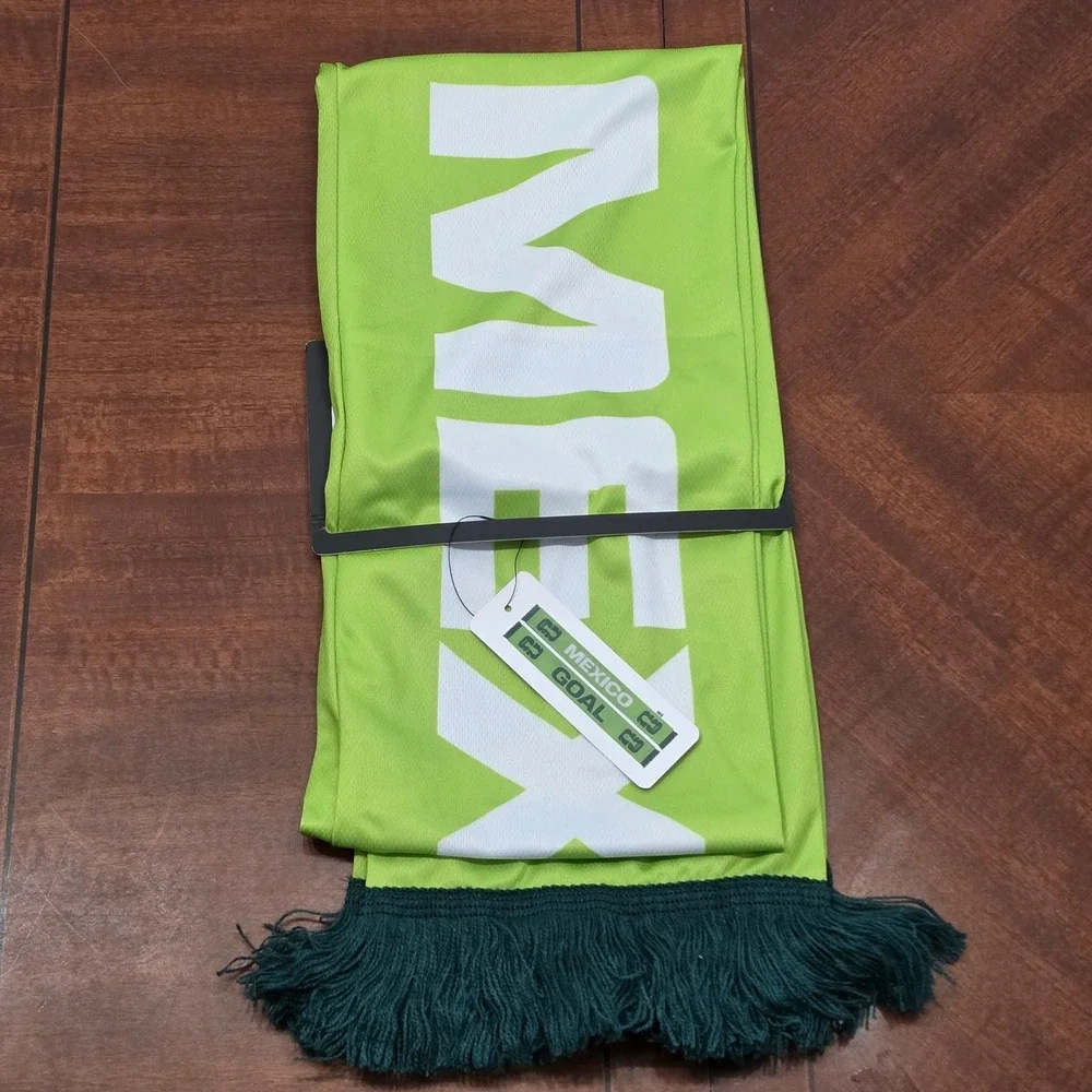 FIFA Scarf Unisex OS Green Mexico 2026 World Cup Soccer Fan Fringe Official New